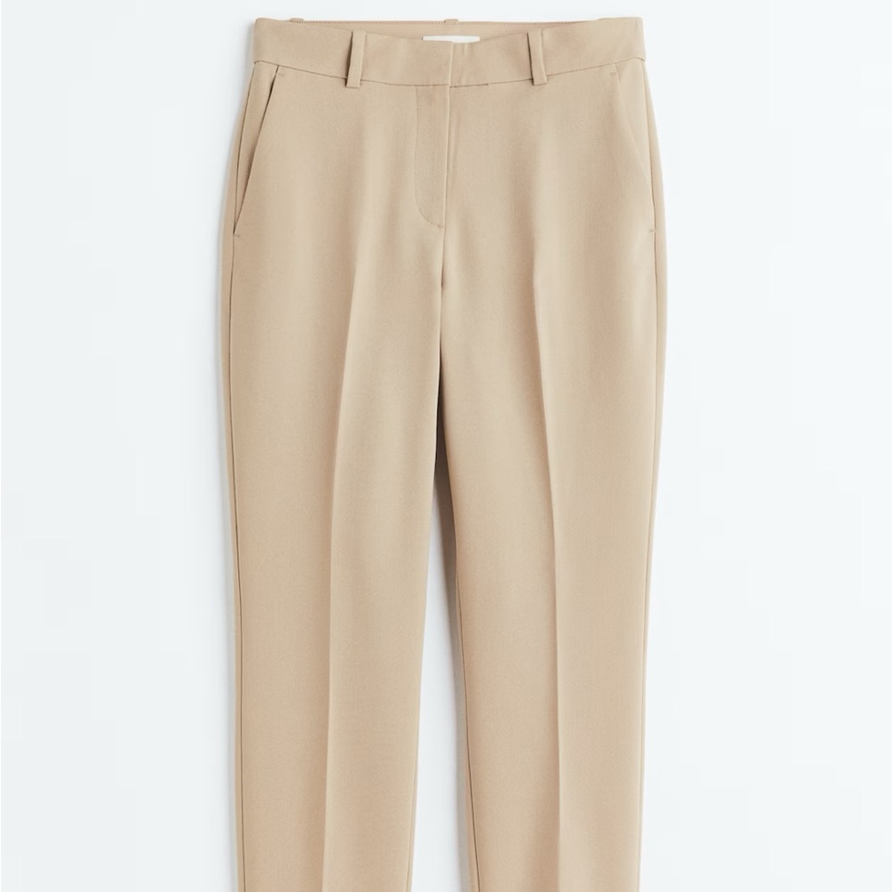H&M beige Tan Tailored ankle length Trousers slacks size 16